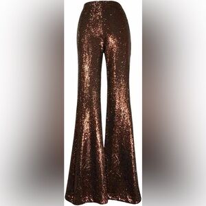 L'AGENCE Bronze Sequin Flare Pants